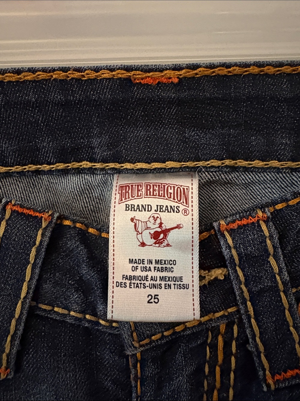 True Religion Women’s Skinny Jeans - Dark Indigo with Contrast Stitching - Picture 2 of 9